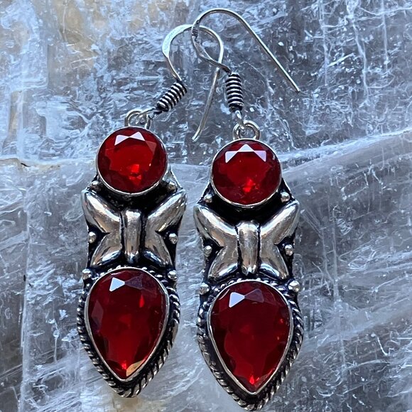Butterfly Earrings Crystal Stone Jewelry - Picture 1 of 8